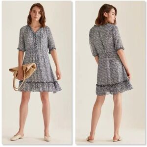 JIGSAW Monochrome‎ tie Waist Animal Print Dress, Size 12